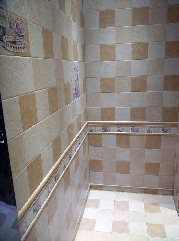 pp电子仿古砖留缝实景图