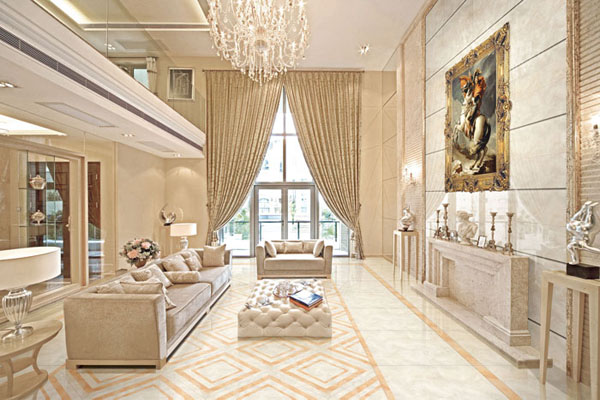 pp电子抛光砖系列KGD0851+KGD0853地面铺贴成效图