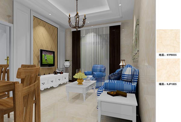pp电子瓷砖利用成效：徐州开元翡翠湾D户型装建成效鉴赏