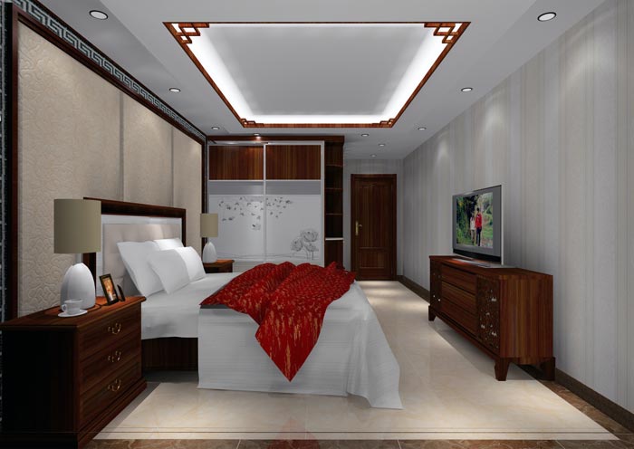 pp电子家装：井冈山和谐家园安设幼区130㎡中式风格装建鉴赏