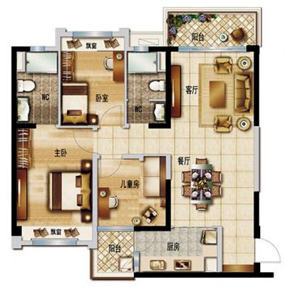 pp电子家装：顺德碧桂园桂澜山108㎡的新中式风格装建鉴赏