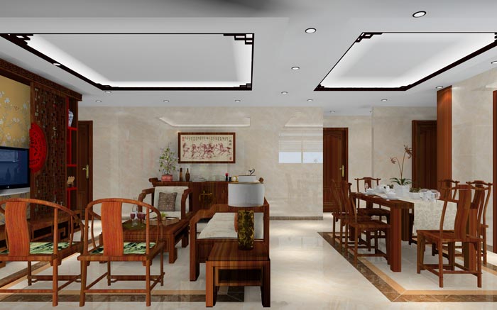 pp电子家装：佛山龙湖春江名城120㎡的中式风格装建鉴赏